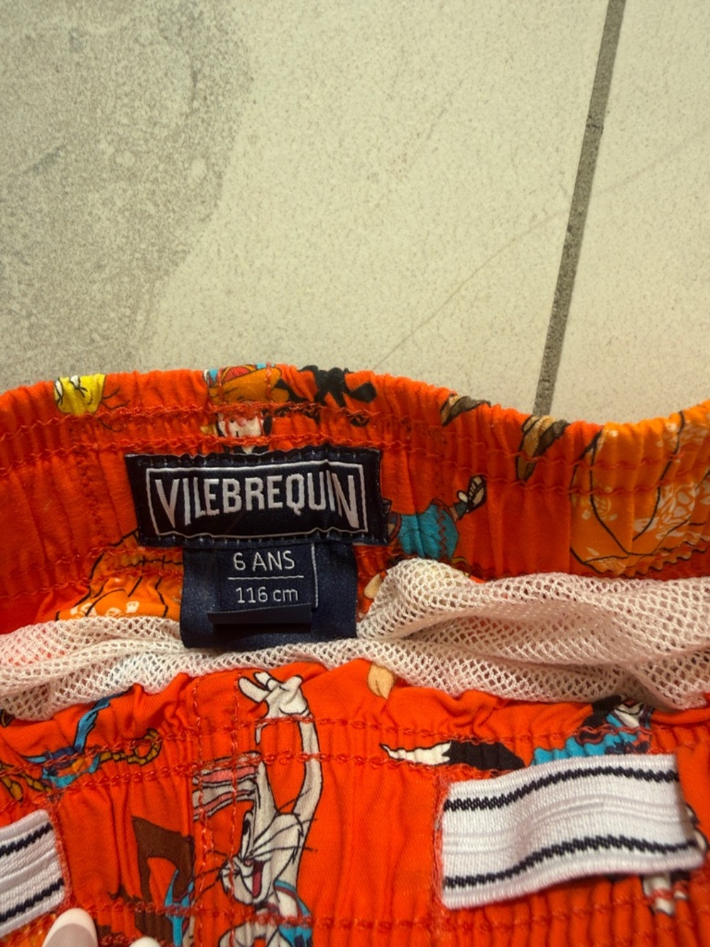 Vilebrequin Orange Cartoon Basketball Swim Shorts - Picture 3 of 3